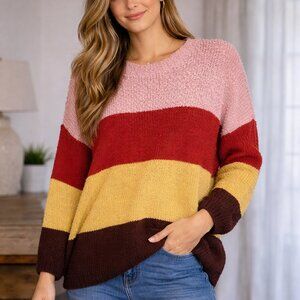 Umgee Size Large V-Neck Knit Sweater
